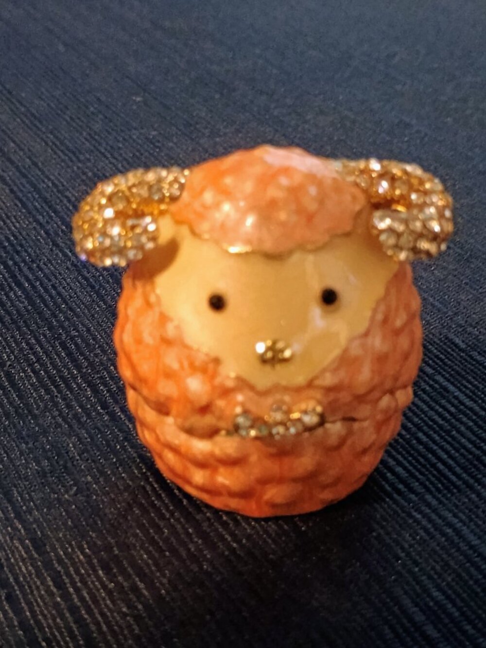 Pink Sheep Enamel Trinket Box